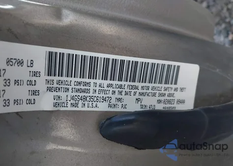 2005 Jeep Grand Cherokee Laredo from USA, damaged, VIN 1J4GS48K35C619472